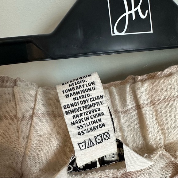 Cream and Blue Striped Linen Blend Pants from Indigo Reis in US Size L - Picture 7 of 7